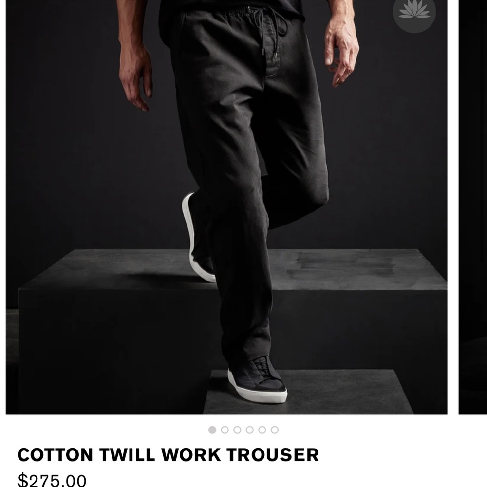 James Perse - black cotton twill work trouser - size 1(small)